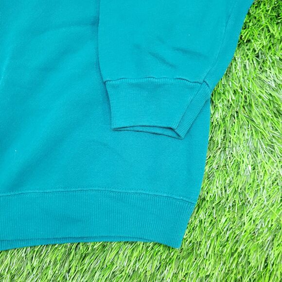 Vintage 90s Hanes Blank Sweatshirt Womens XL 25x21 Teal Blue - Picture 4 of 10